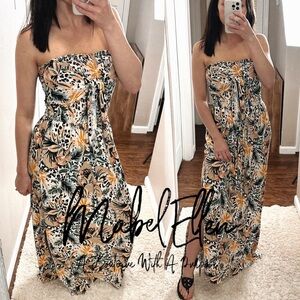 Cato Jungle fever front tie leopard print Maxi dress size Small